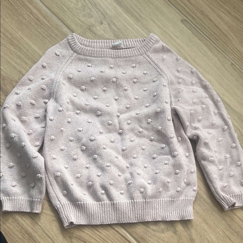Jamie Kay Light Pink Textured Crew Neck Sweater